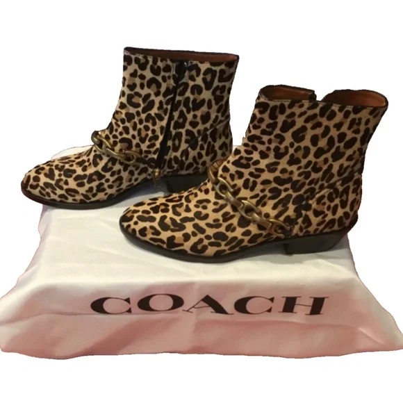 Coach Allen Bootie Leopard Boots 8.5 - Picture 3 of 3